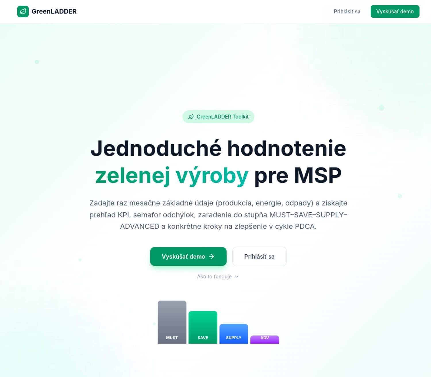 Ukážka webu GreenLADDER